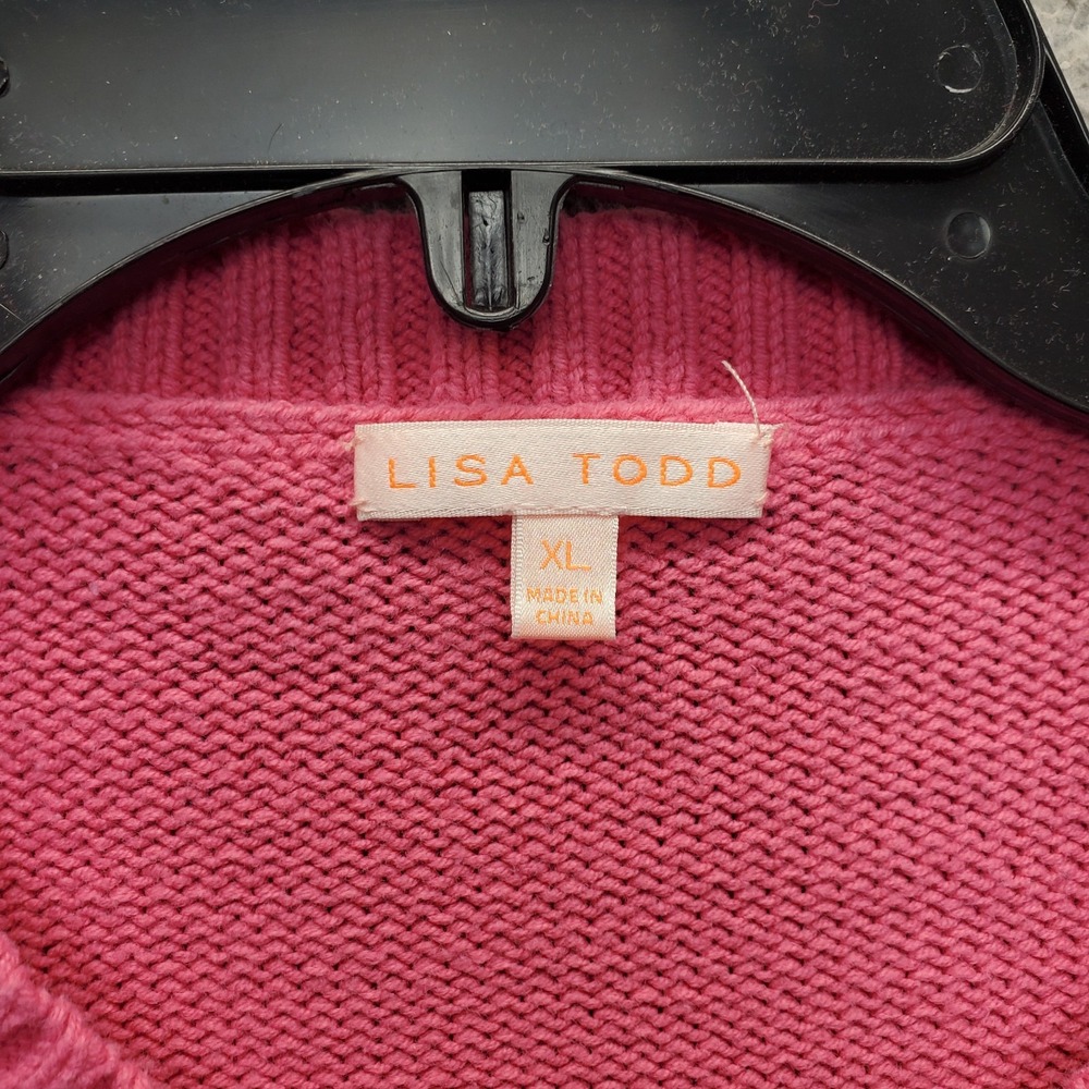 Lisa Todd Pink Sweater with Orange Accents - Picture 5 of 10